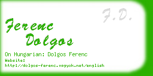 ferenc dolgos business card